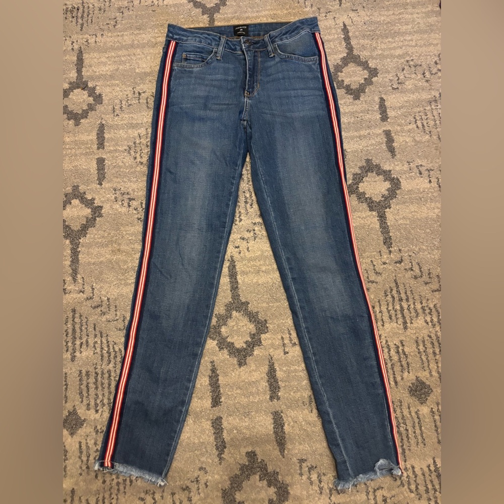 Just Black Denim Side Stripe Skinny Jeans – Size 26 – Made in USA